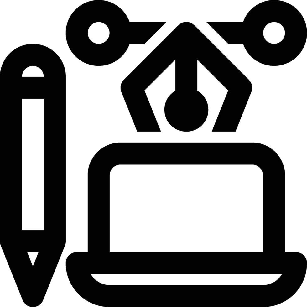 Graphic Design, Computer Design, Visual Communication Outline Icon vector