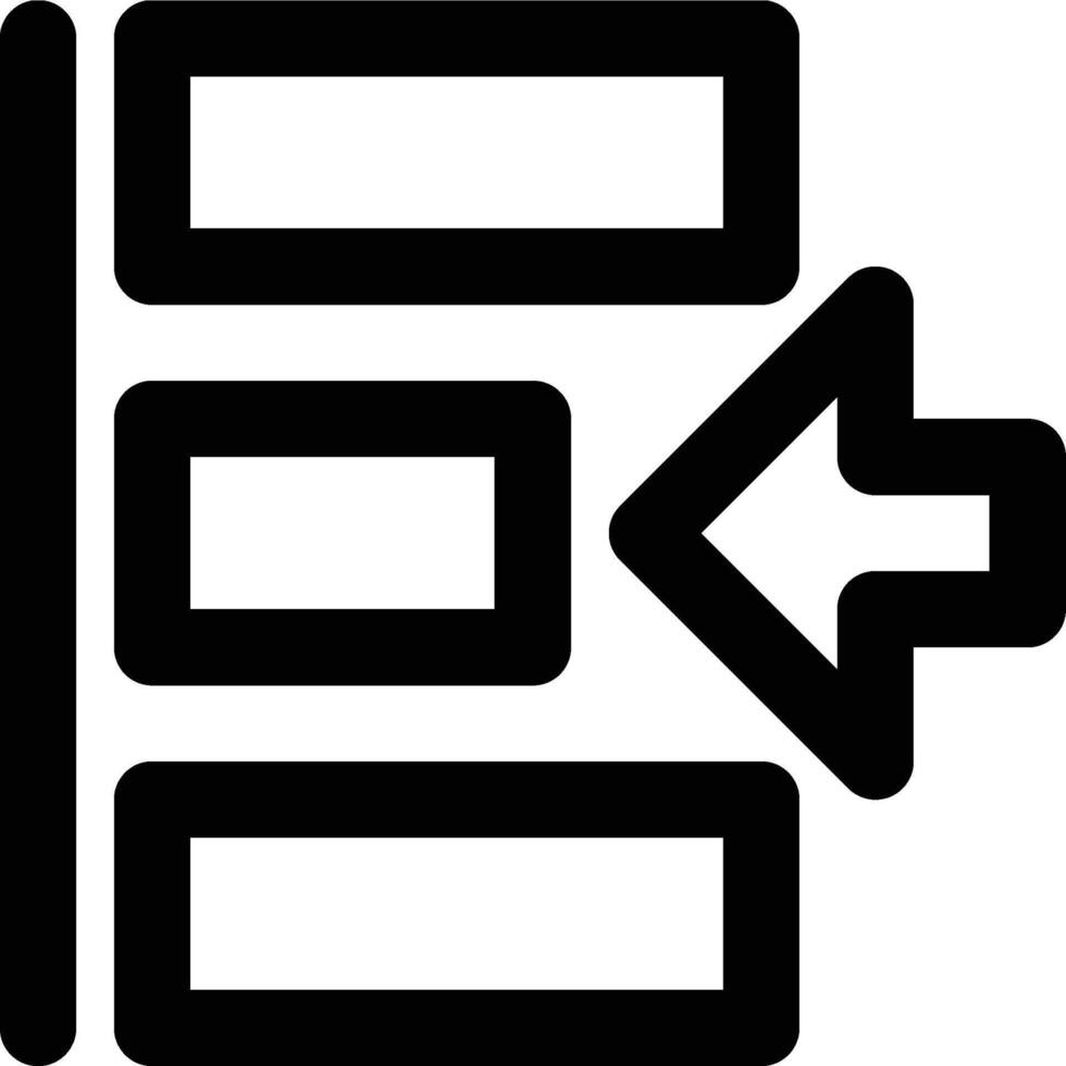 Left Alignment, Align Left, Horizontal Alignment Outline Icon vector