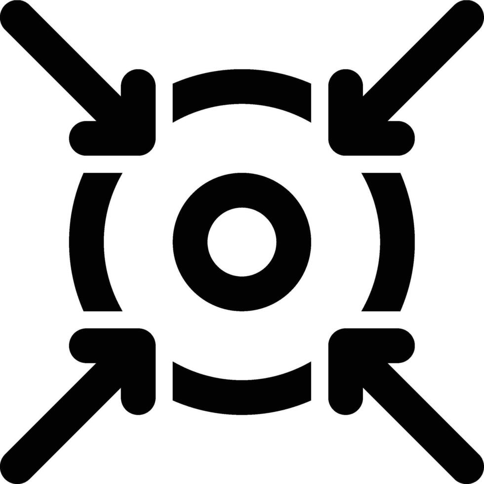 Focal Point, Target Point, Focus Outline Icon vector