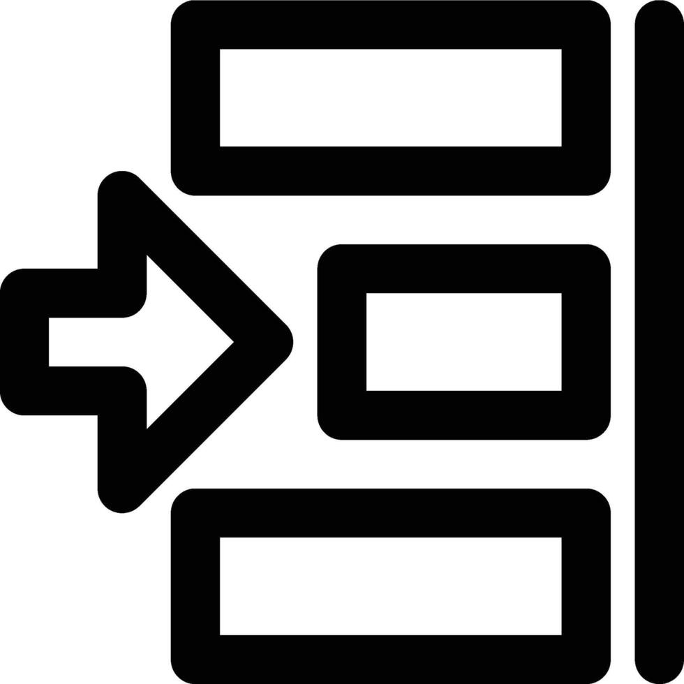 Right Alignment, Align Right, Horizontal Alignment Outline Icon vector