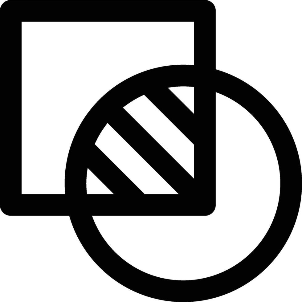Intersect, Intersection, Compound Outline Icon vector