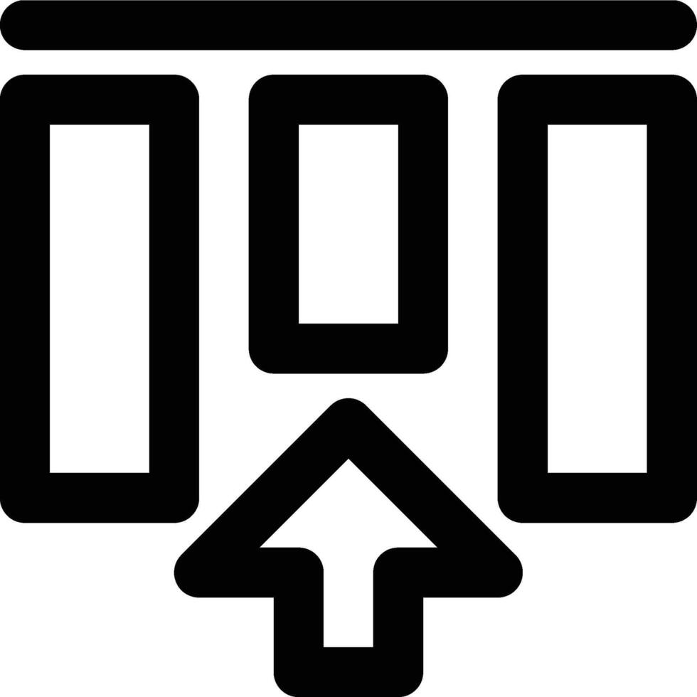 Top Alignment, Align Top, Vertical Alignment Outline Icon vector