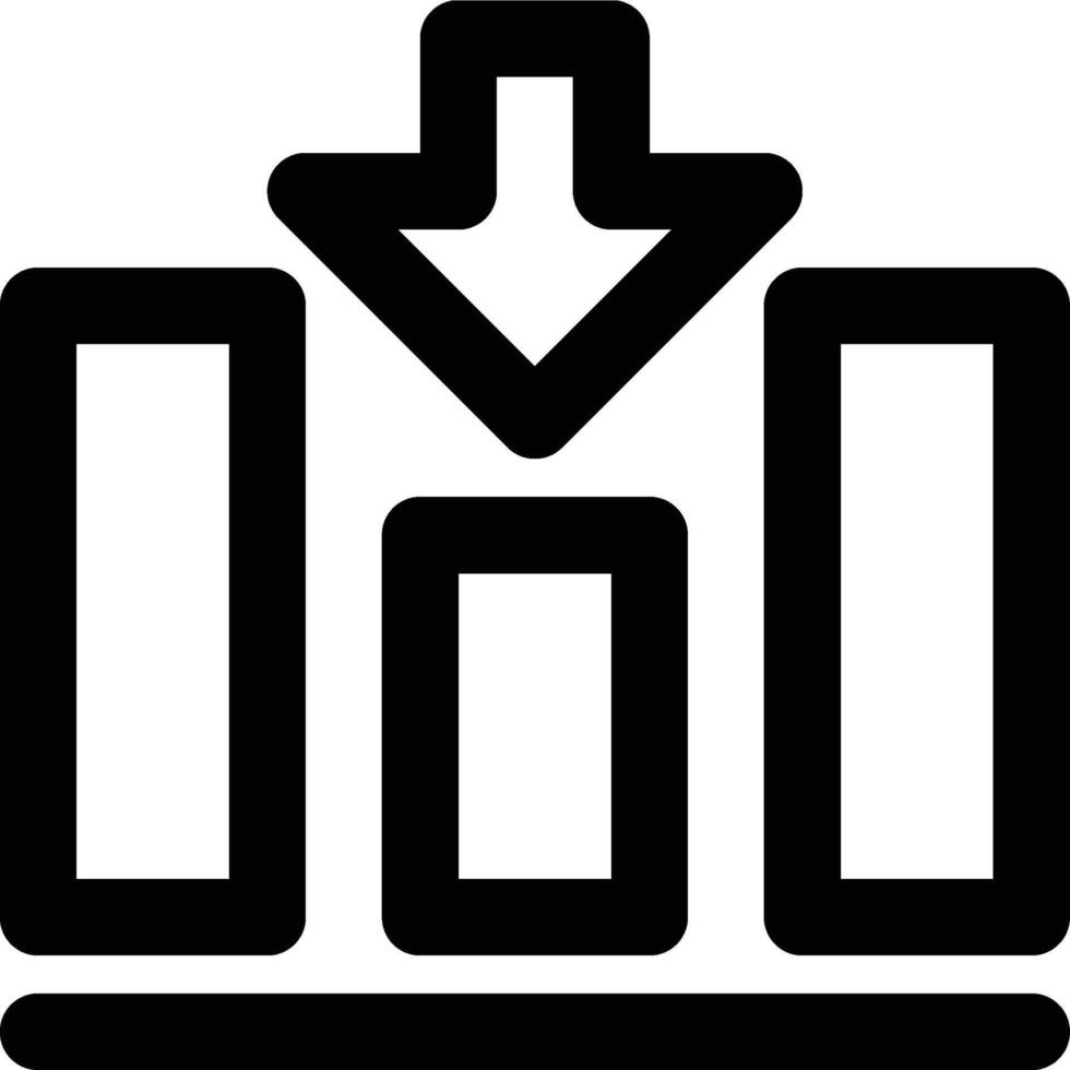 Bottom Alignment, Align Bottom, Vertical Alignment Outline Icon vector