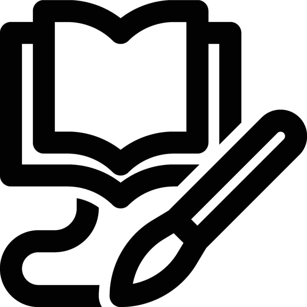 Book Illustration, Drawing Book, Book Writing Outline Icon vector