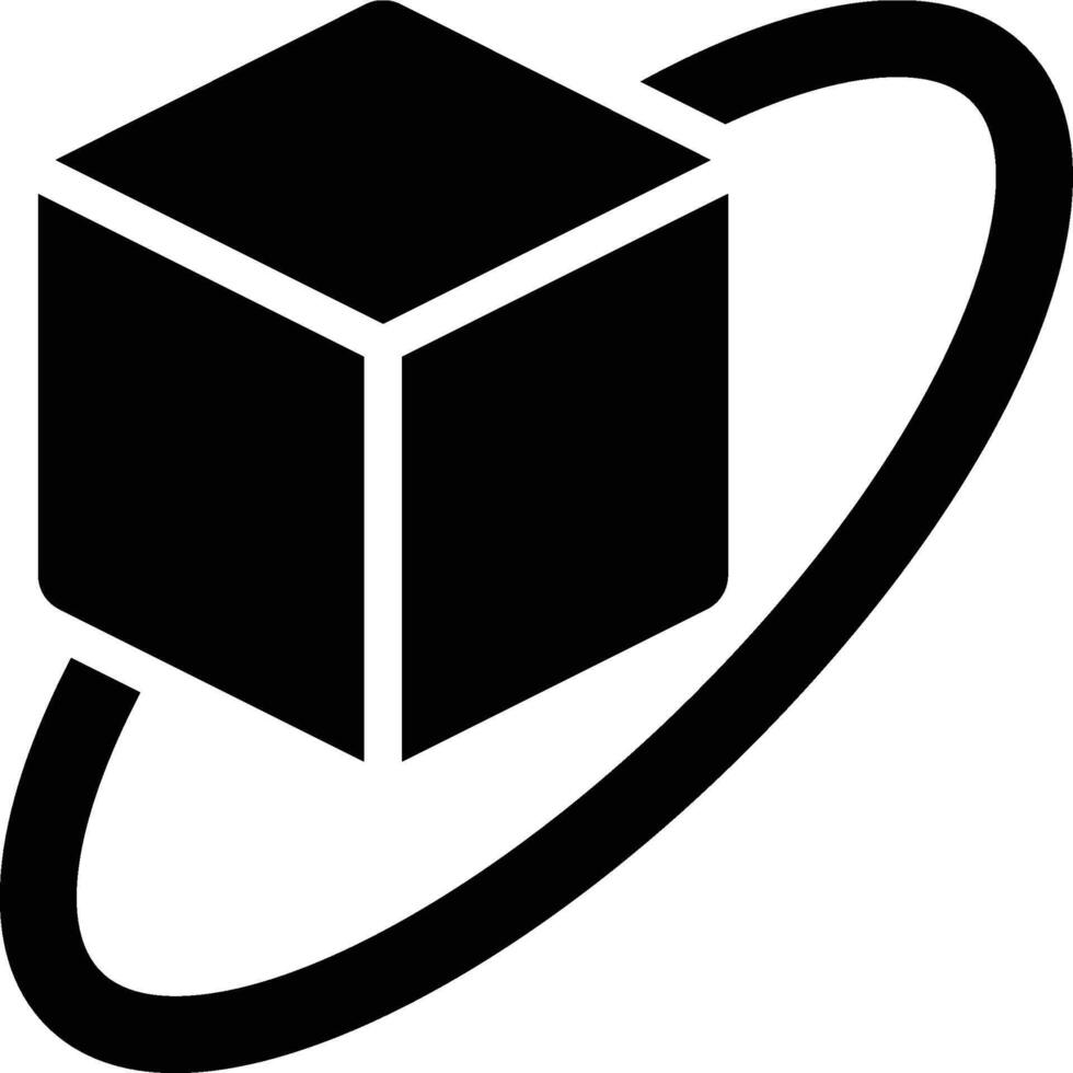 Rendering, 3D Render, 3D Object Glyph Solid Icon vector
