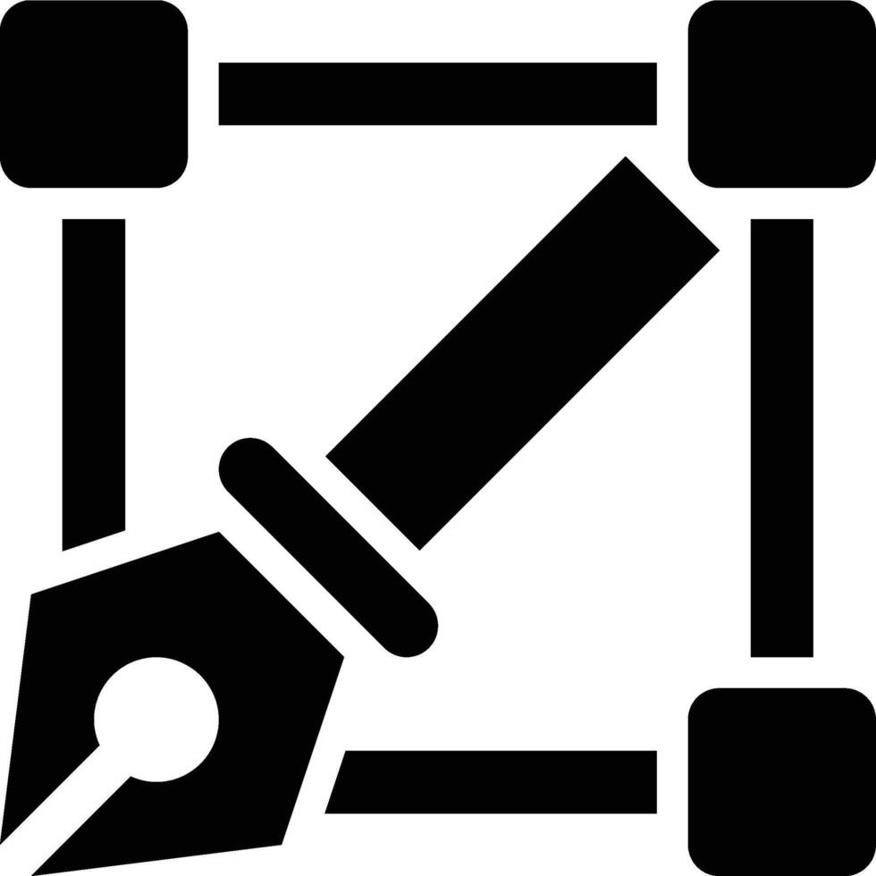 Style, Customize, Pen Tool Glyph Solid Icon vector