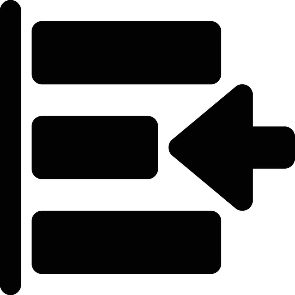 Left Alignment, Align Left, Horizontal Alignment Glyph Solid Icon vector