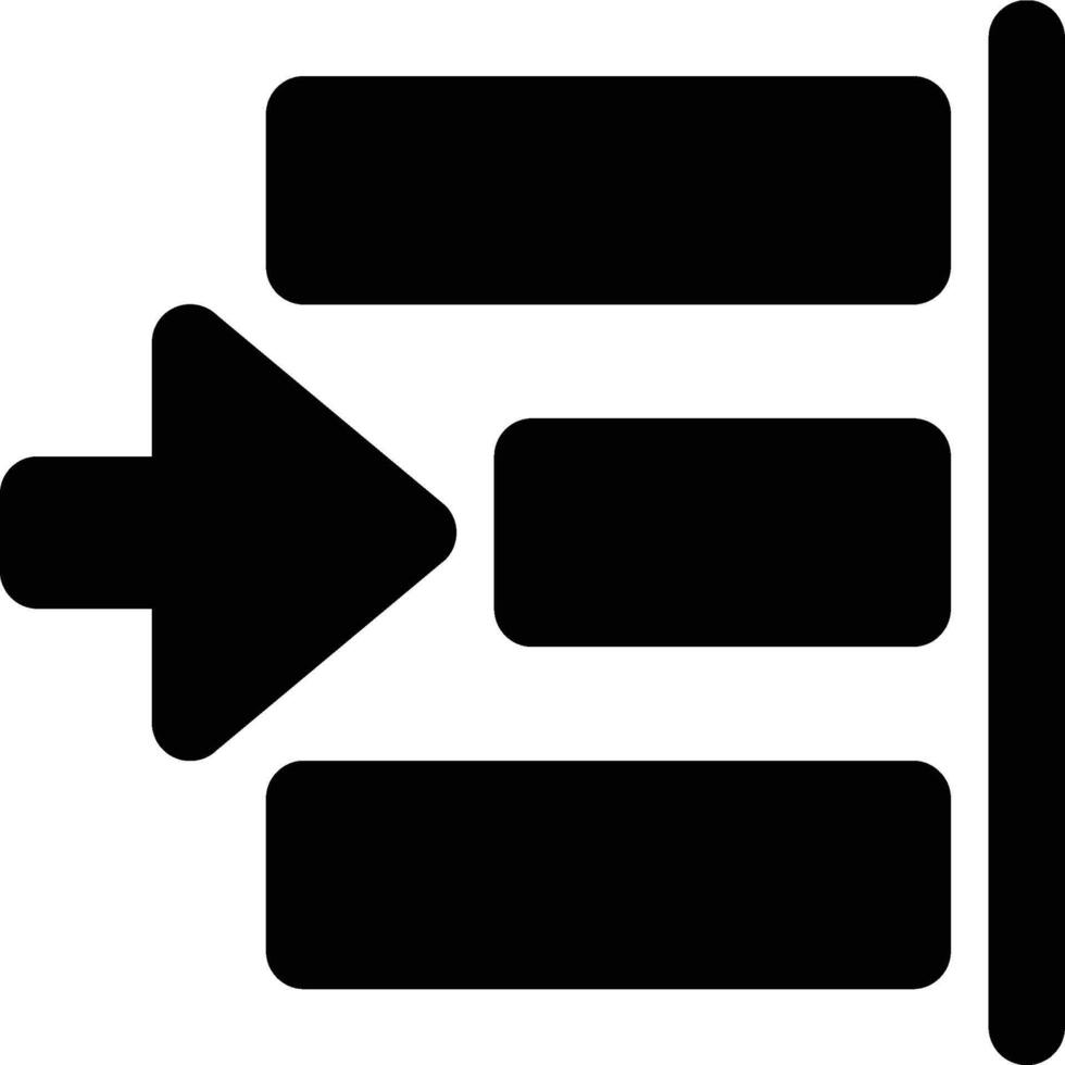 Right Alignment, Align Right, Horizontal Alignment Glyph Solid Icon vector