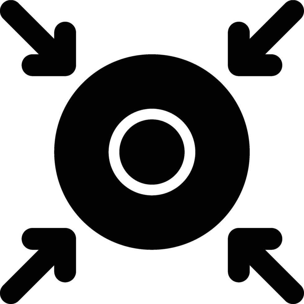 Focal Point, Target Point, Focus Glyph Solid Icon vector