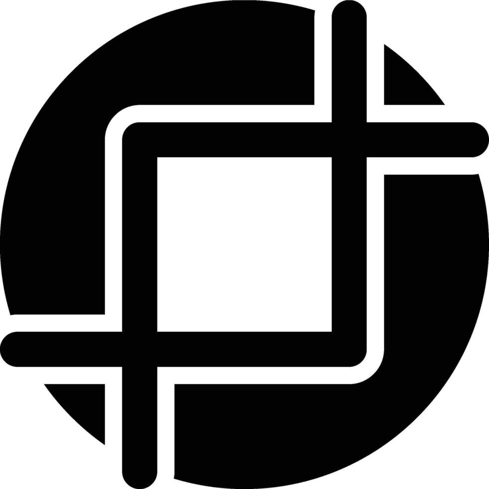 Crop, Cropping, Cut Glyph Solid Icon vector