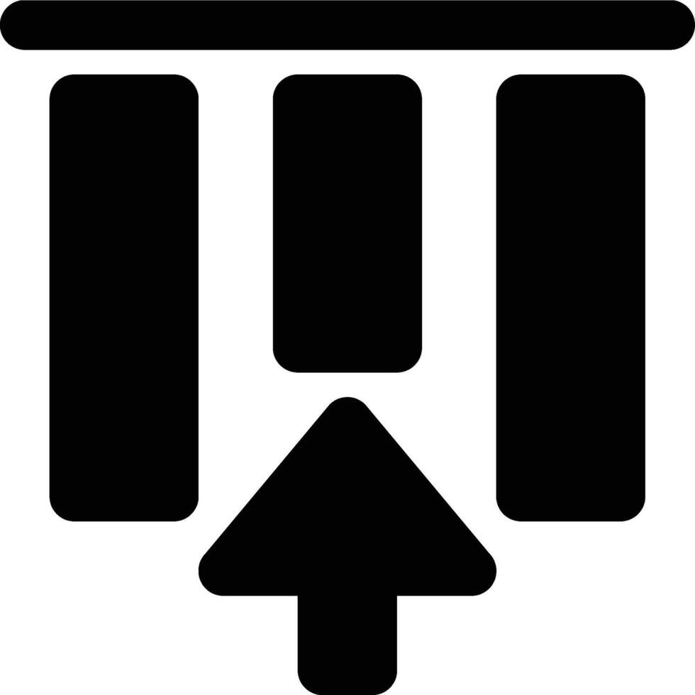 Top Alignment, Align Top, Vertical Alignment Glyph Solid Icon vector