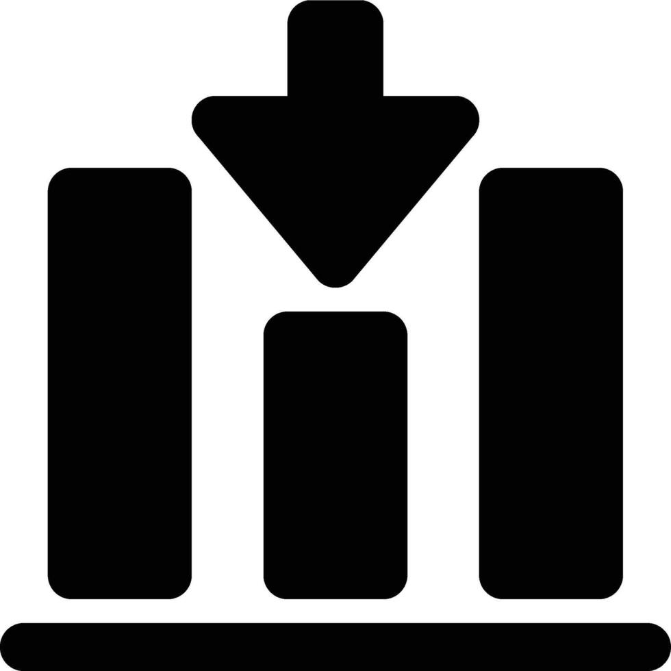 Bottom Alignment, Align Bottom, Vertical Alignment Glyph Solid Icon vector