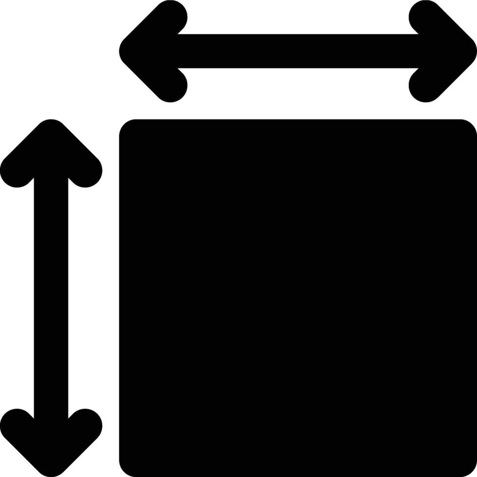 Dimension, Wide, Size Glyph Solid Icon vector