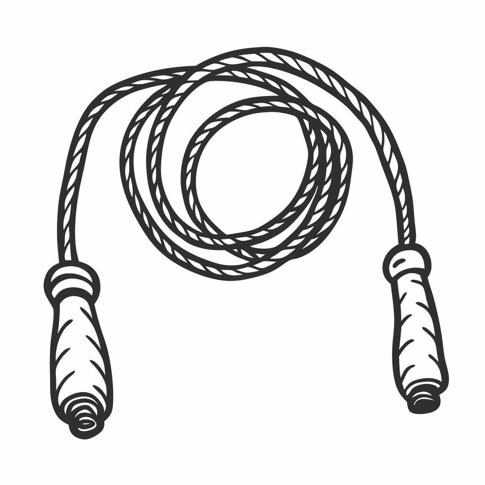 Hand Drawn Skipping Rope for Fitness and Exercise Illustration vector