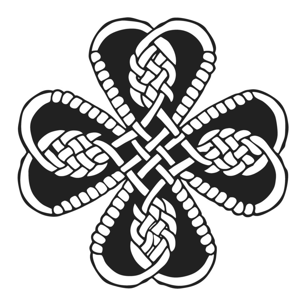 intricate celtic knot design black and white abstract art, complex braided pattern, traditional symbol vector