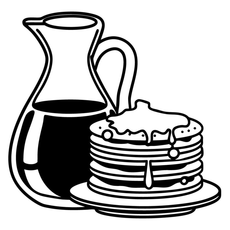 stack of pancakes with syrup breakfast delight, sweet maple drizzle, tasty morning meal, delicious treat vector