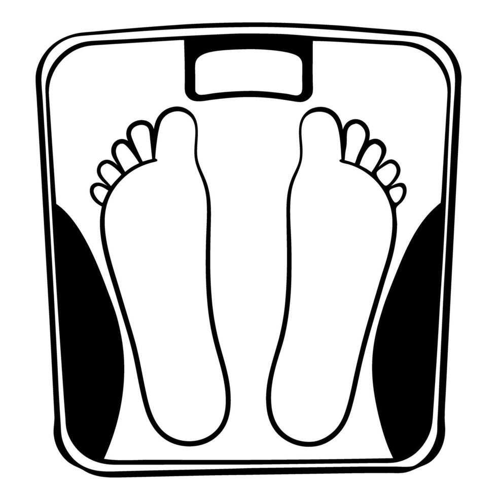 illustration of feet on weighing scale, health and weight management concept vector
