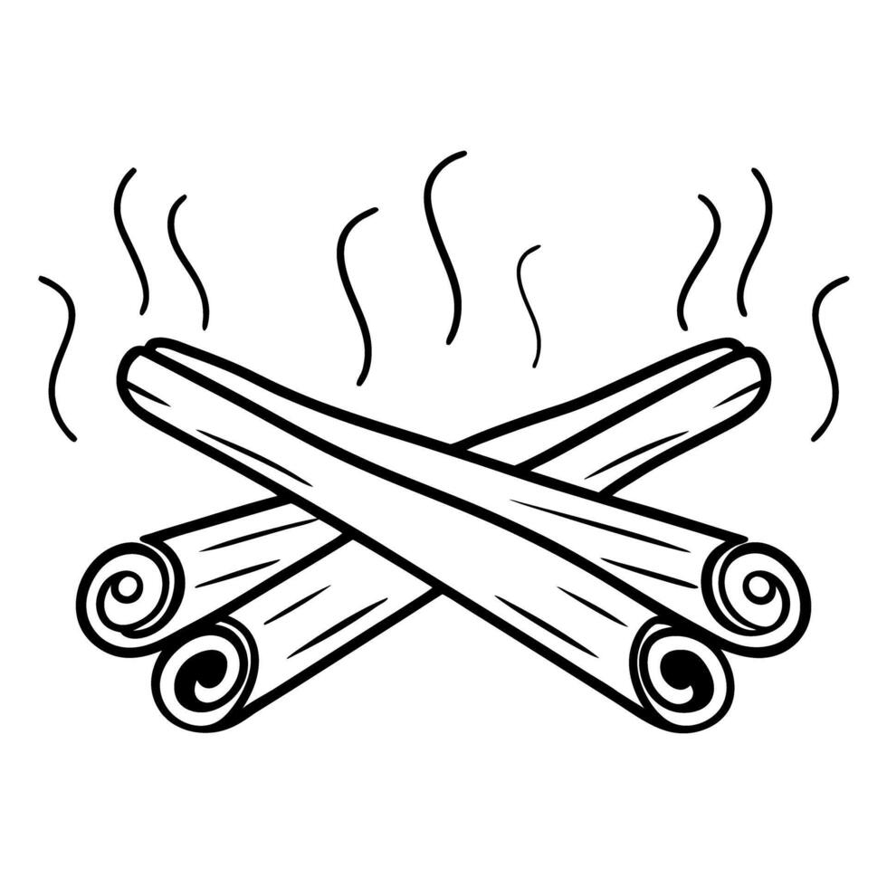 steaming cinnamon sticks illustration for spiced flavor representation vector