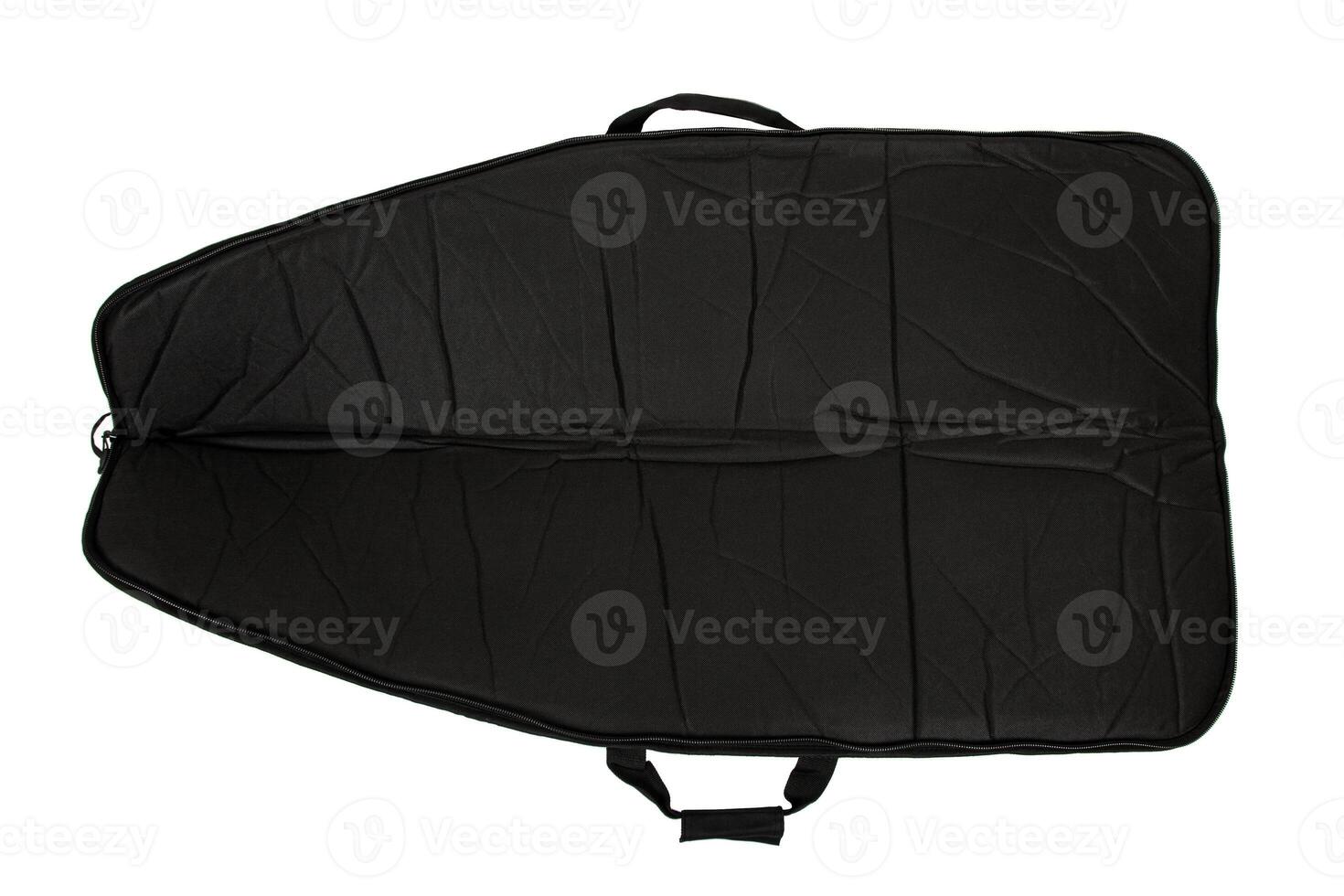 A heavy-duty black firearm case with ample storage pockets and ergonomic handles, crafted for protection and portability, complete with adjustable straps and a zippered design. photo