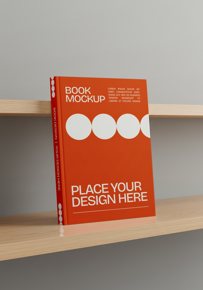 book mockup with scene at the table psd