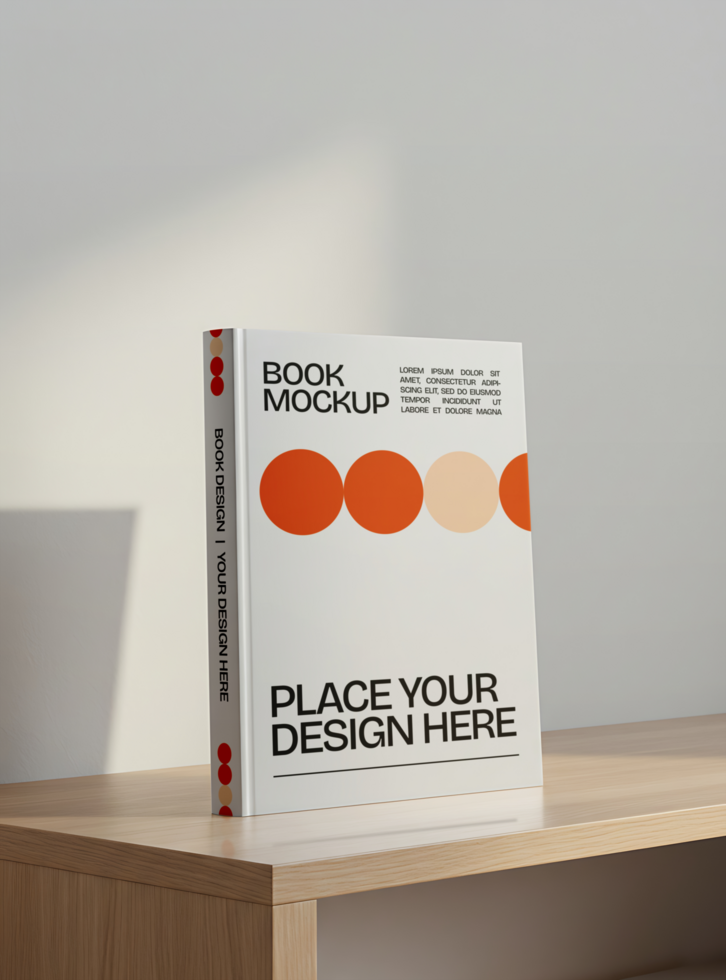 book mockup with scene at the desk psd