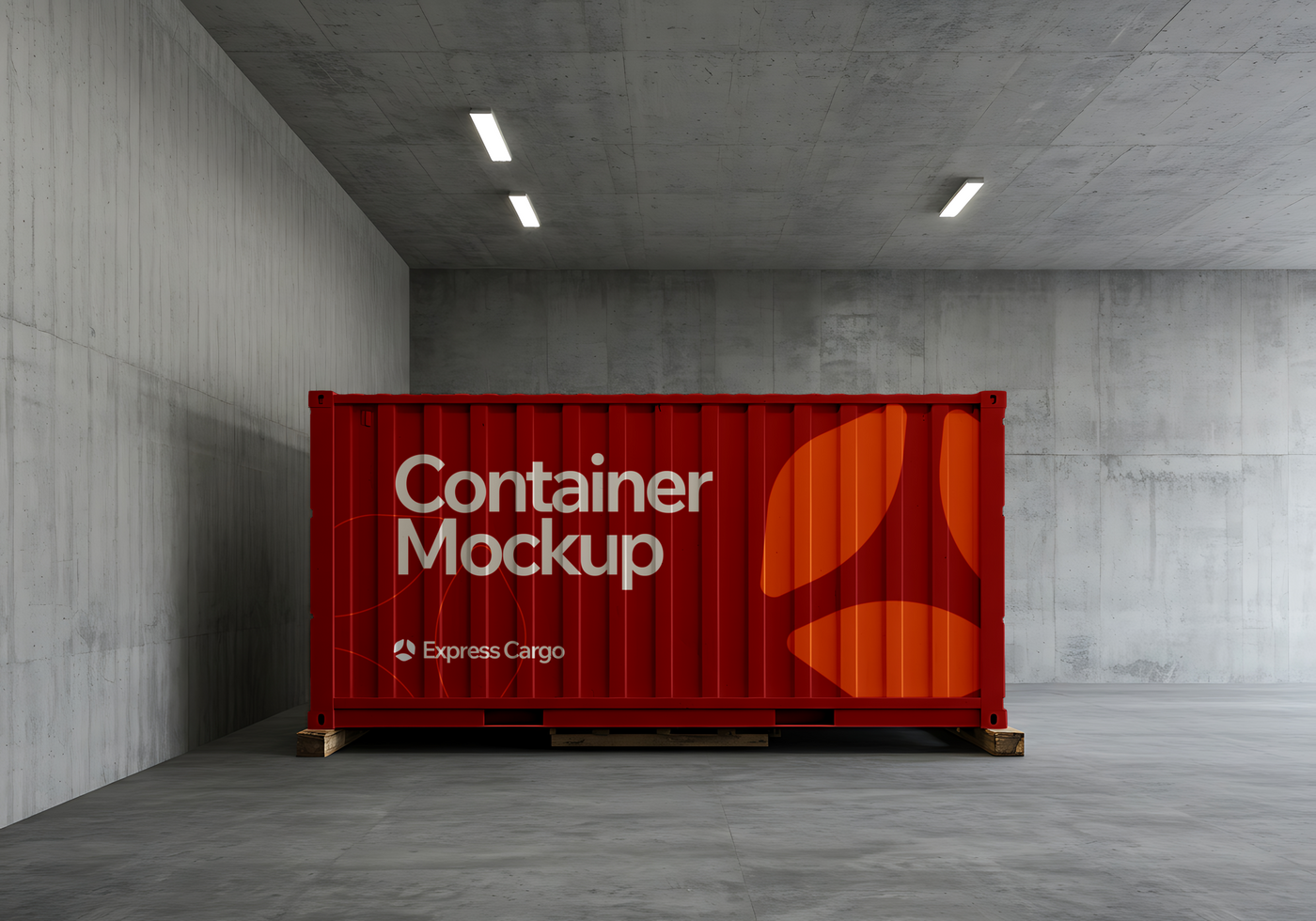 container cargo shipping mockup branding tool psd