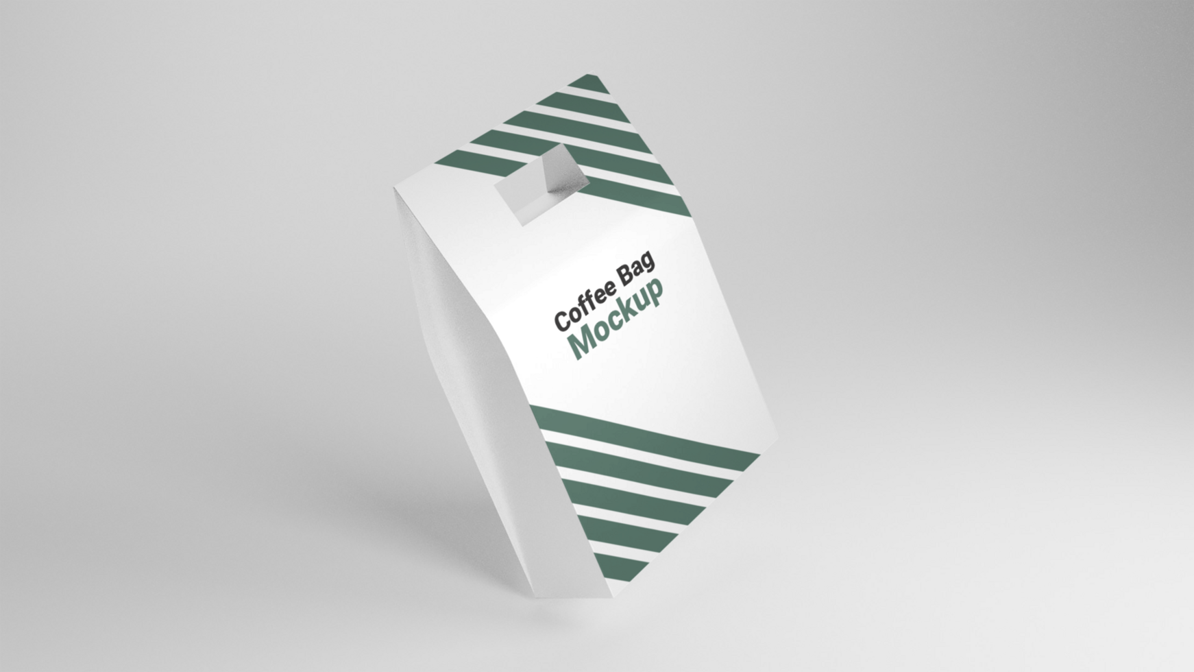 paper bag with a green stripe psd