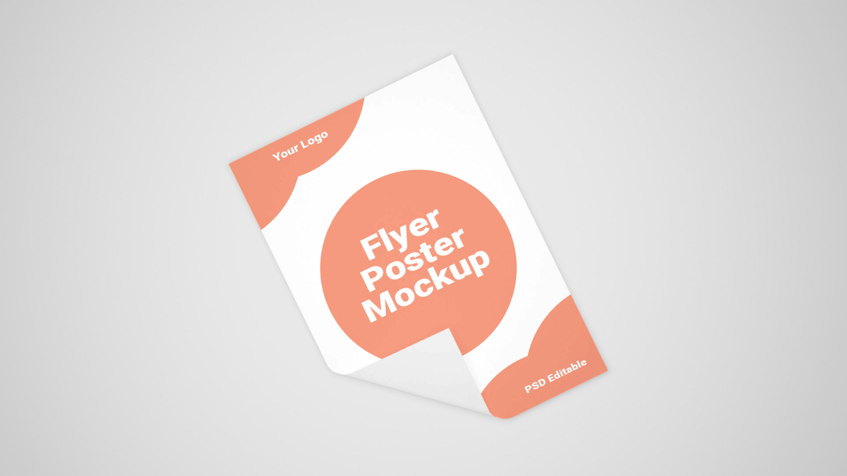 Flyer creative mockup on a white background psd