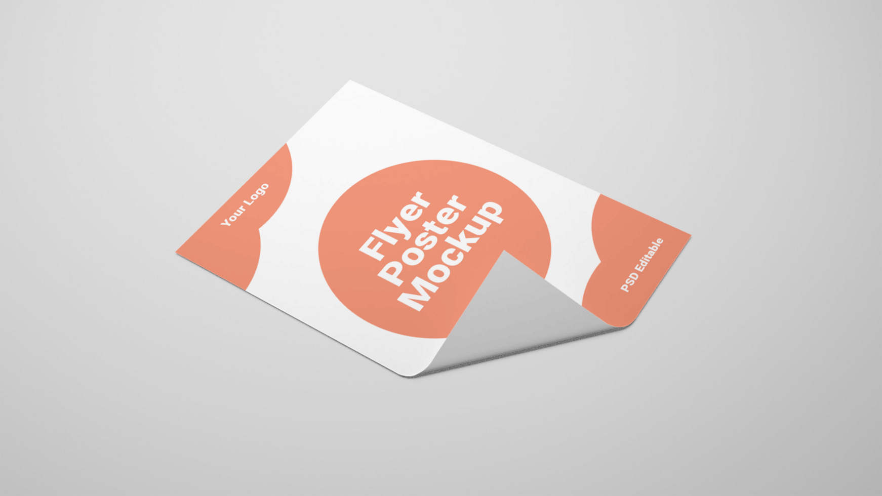 folded paper flyer mockup on a gray background psd