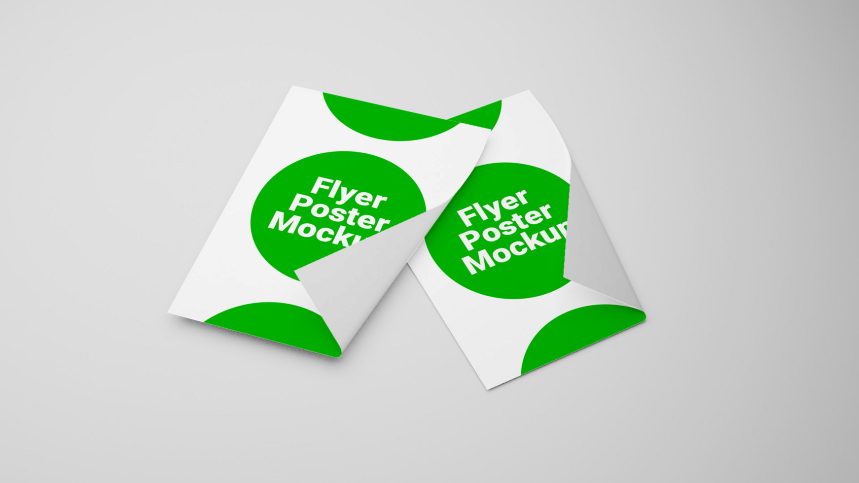 green and white paper flyers psd