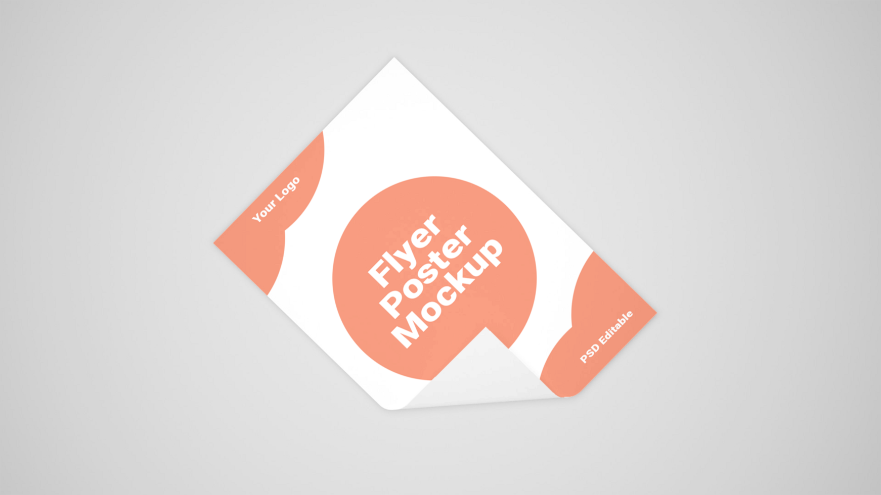 paper flyer mockup on a gray background psd