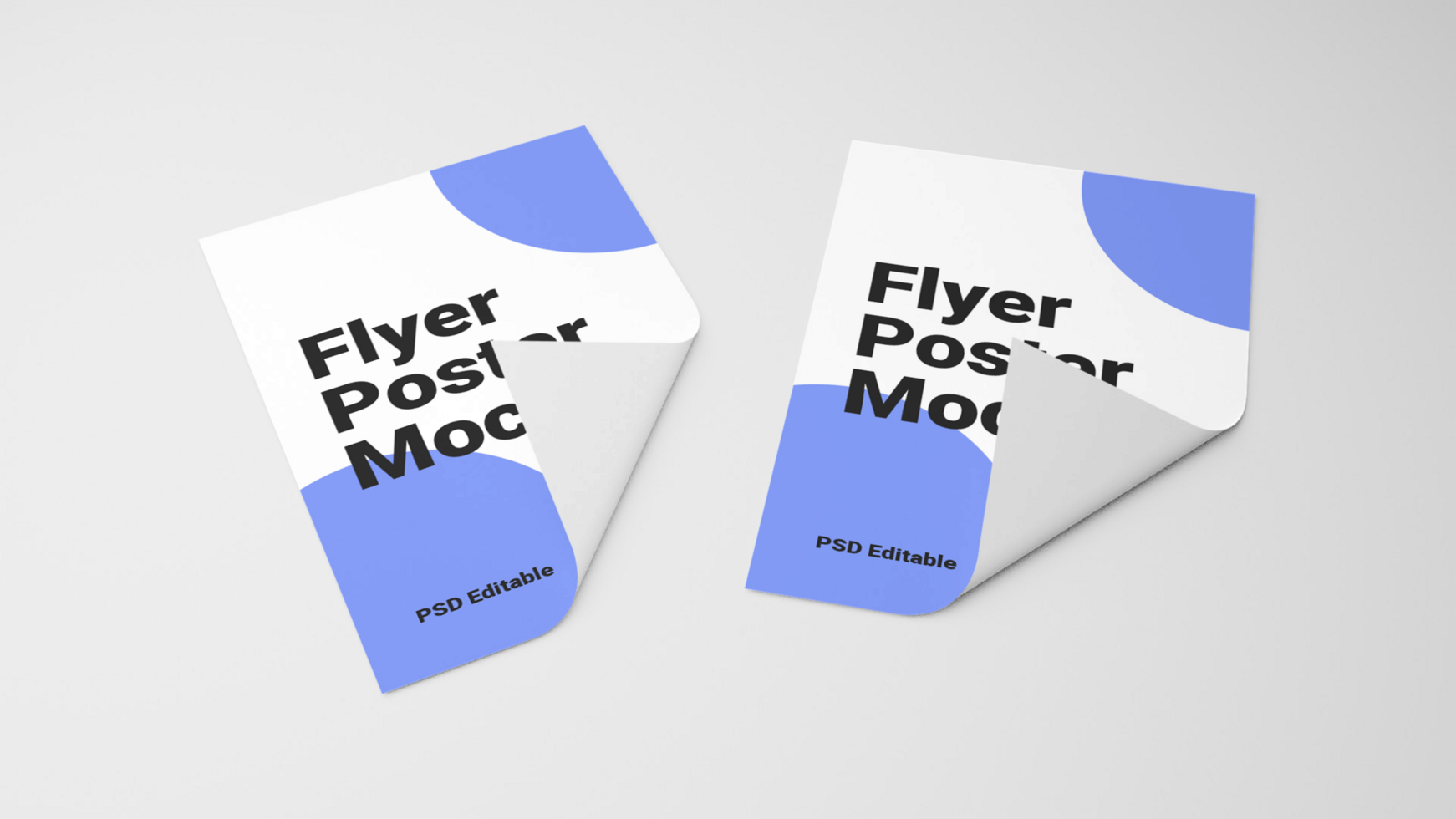 paper flyers mockup on a white background psd