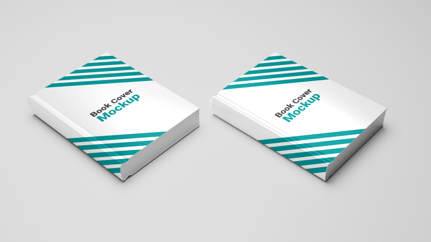Two book covers mockup on a white background psd