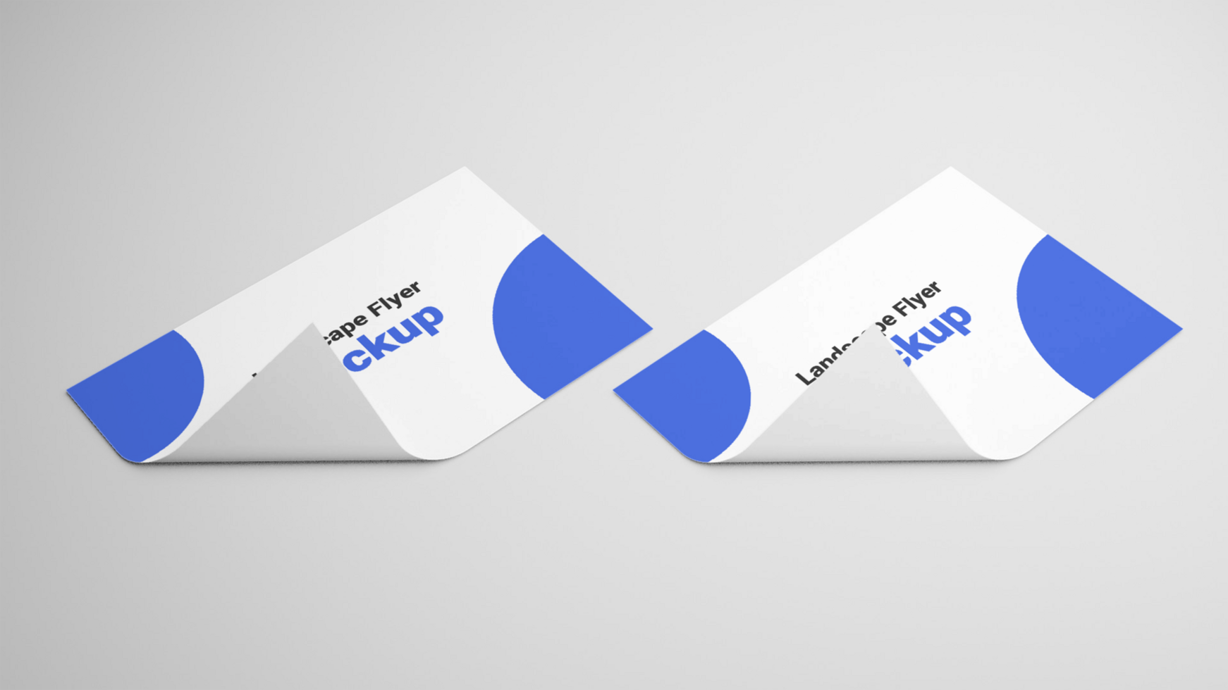 Two folded business cards mockup on a white background psd