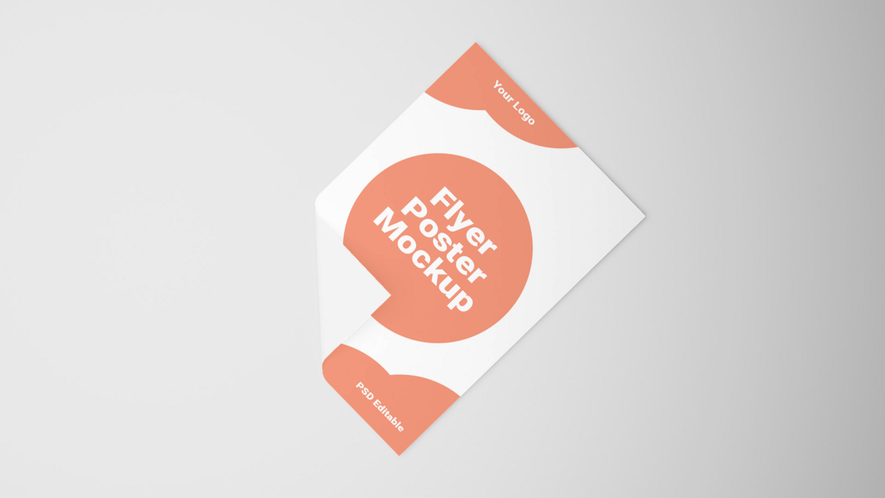 white paper with an orange and white design psd