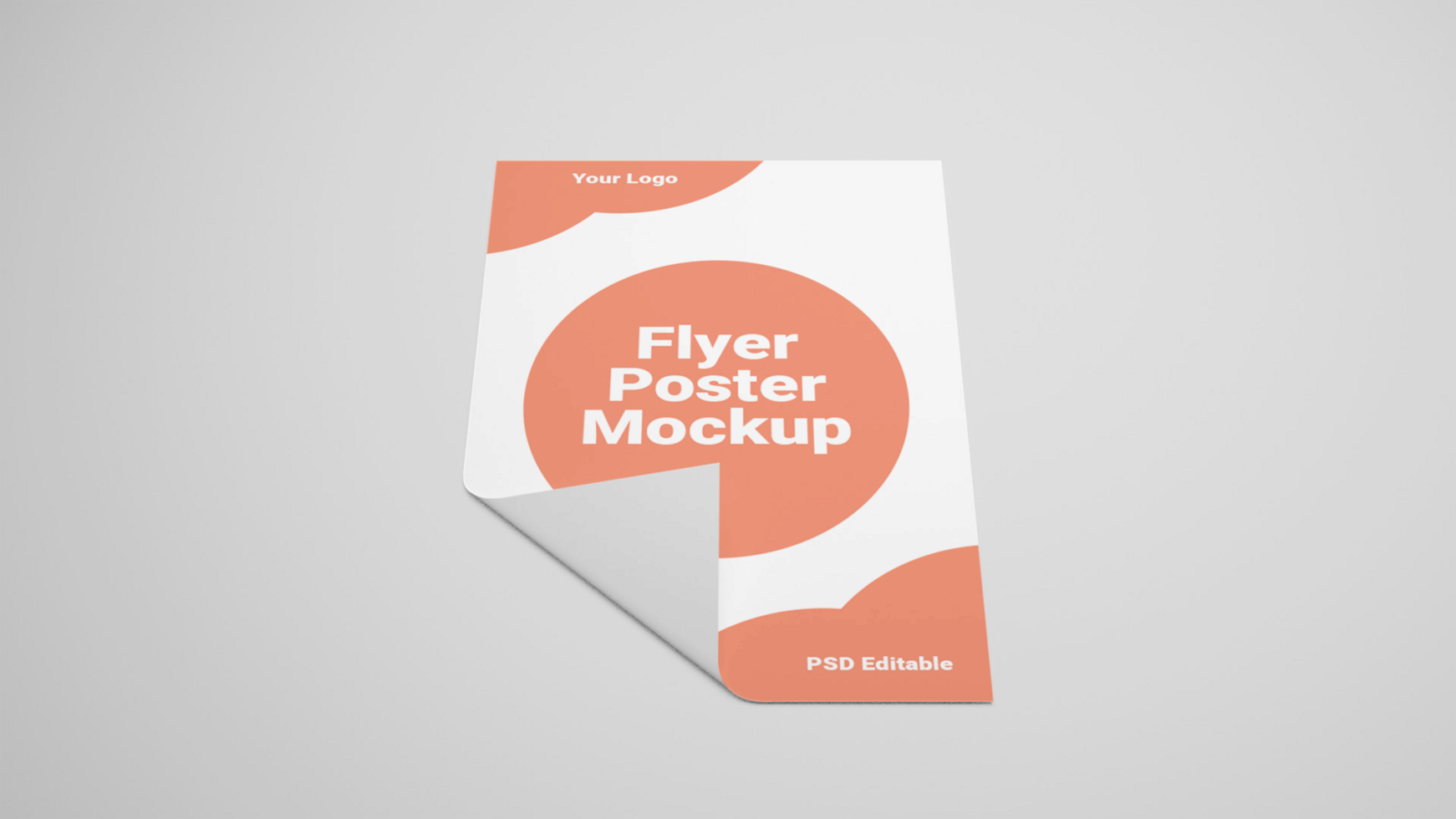 Flyer poster mockup on a white background psd