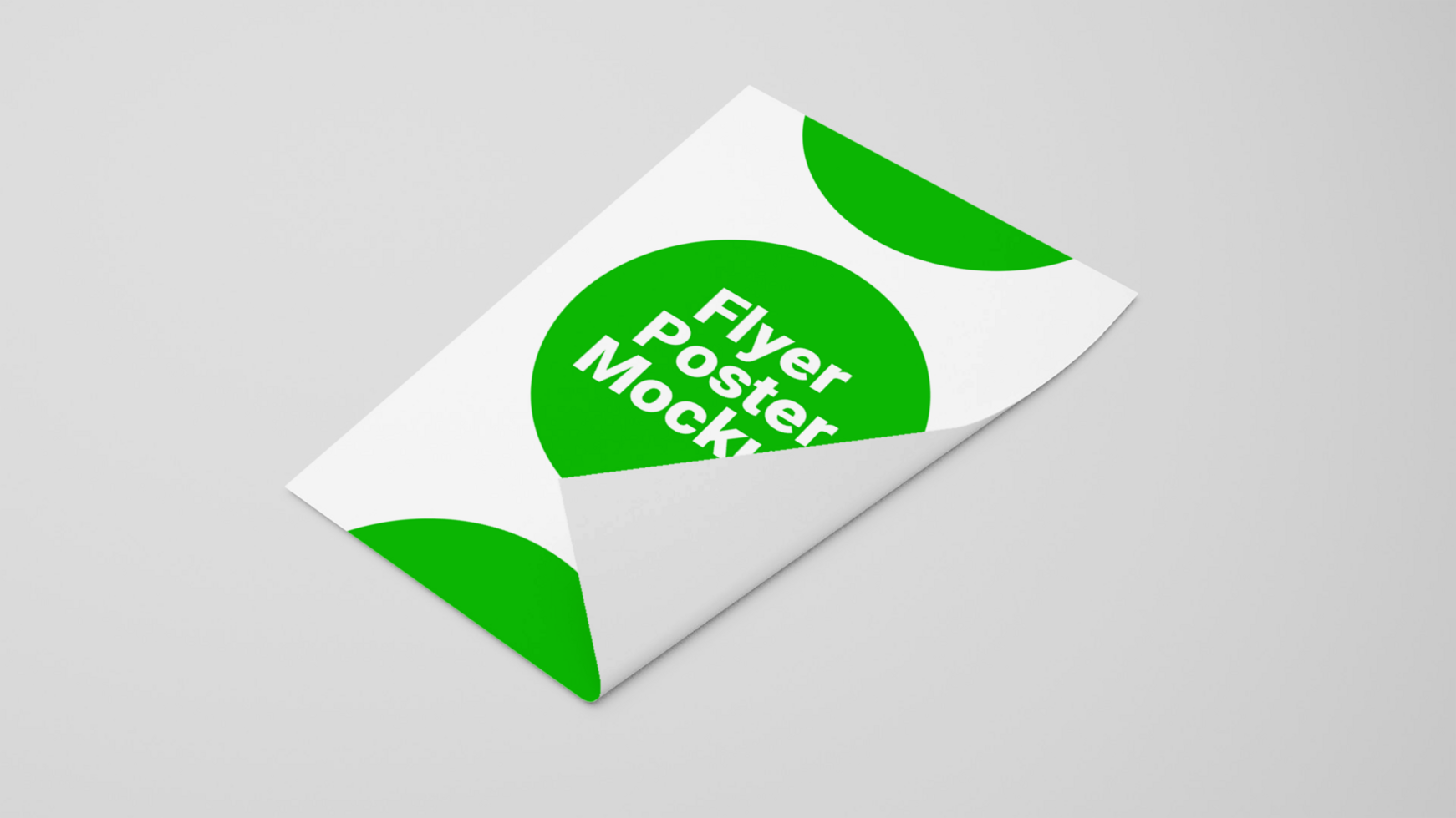 A green and white paper with a green and white logo psd