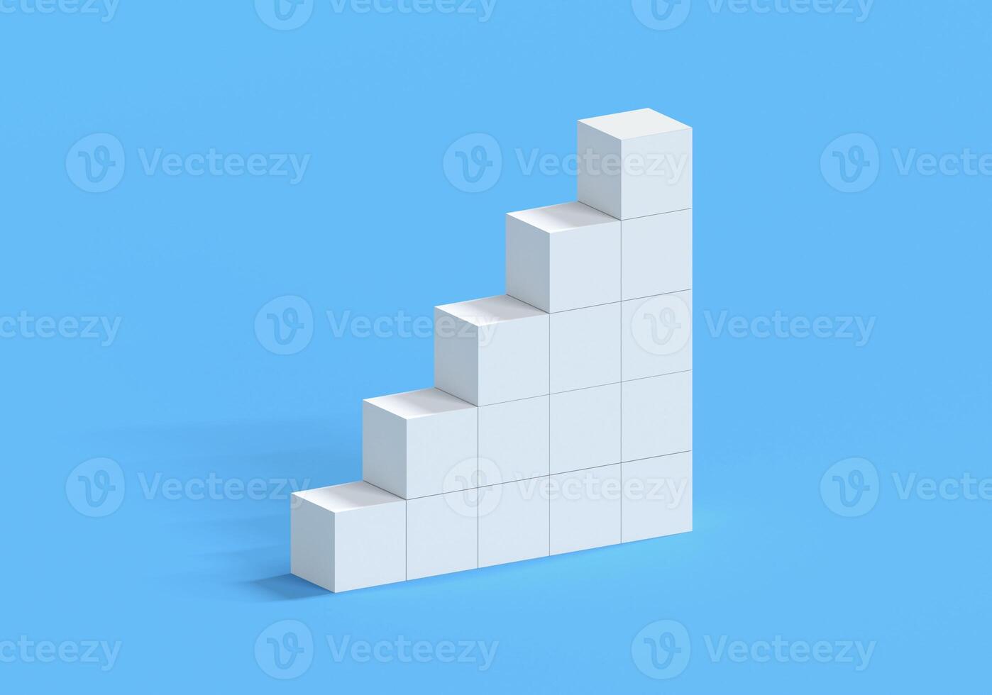 blocks stacking as step stair with on blue background. Business concept growth success process photo