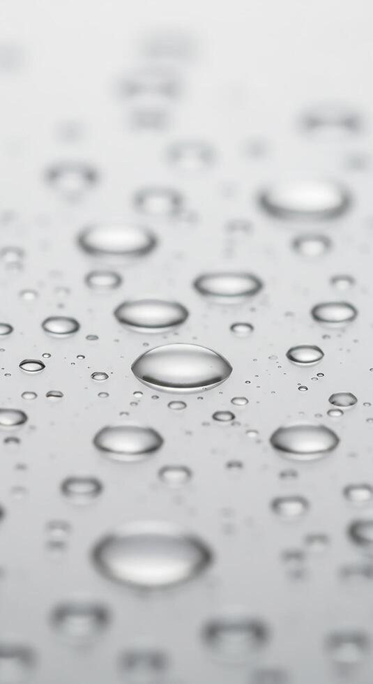 Water droplets on a surface photo