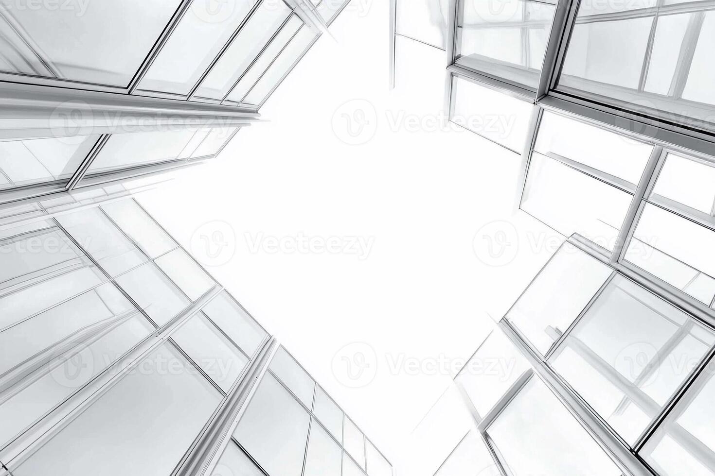 A view of a building with glass walls photo