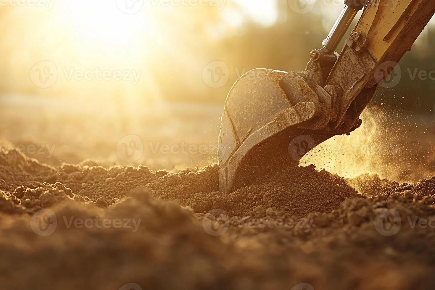 A close up of a digger digging dirt photo