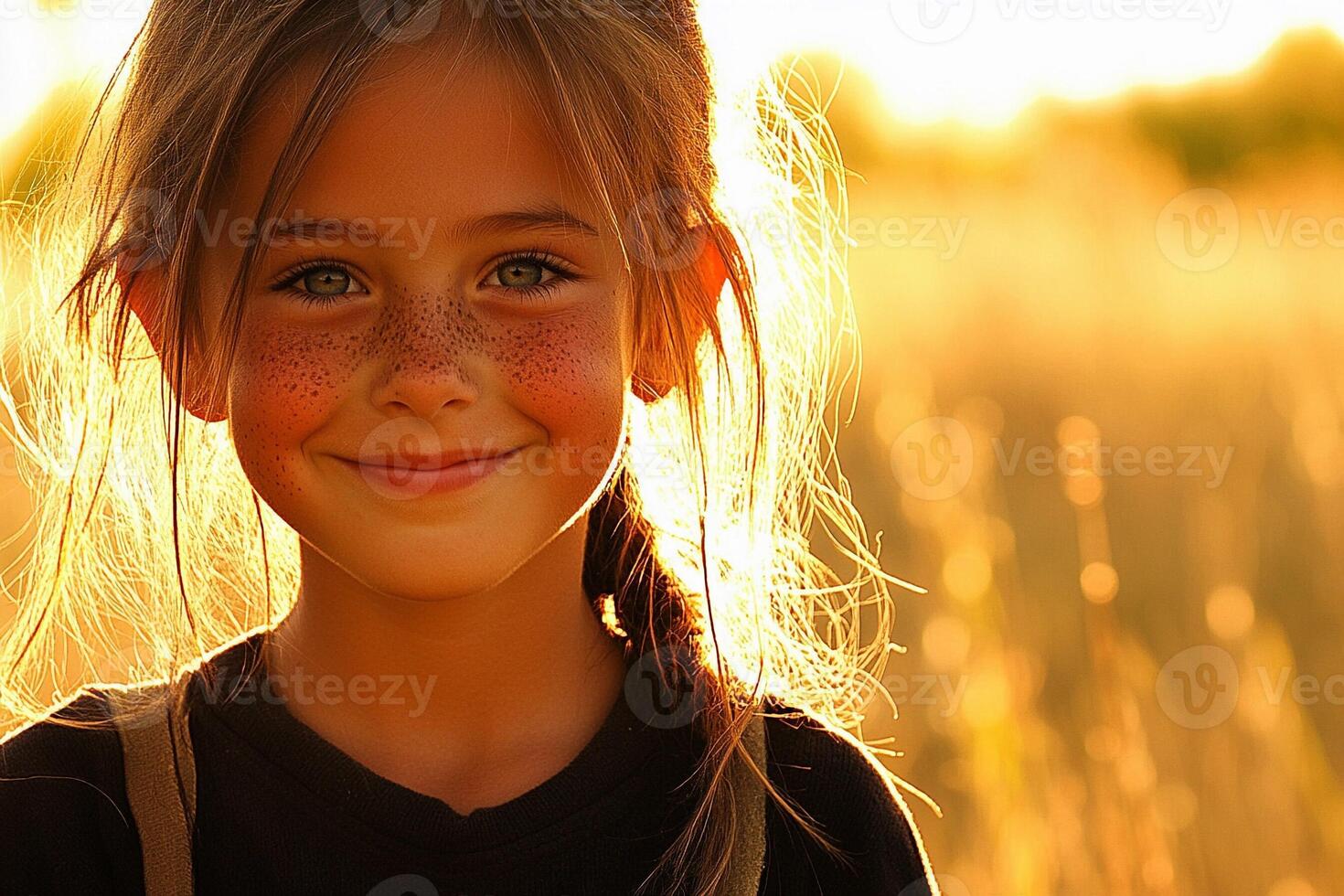 A little girl with freckles on her face photo