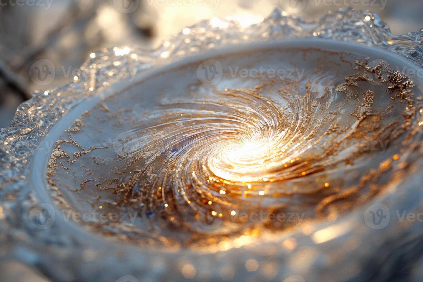 A close up of a glass bowl with a swirl in it photo