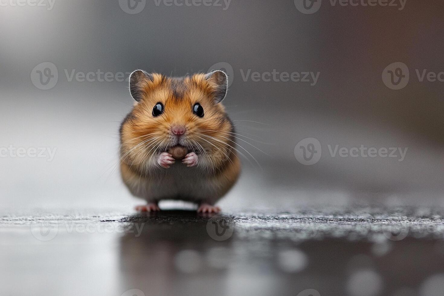 Hamster on wet pavement photo