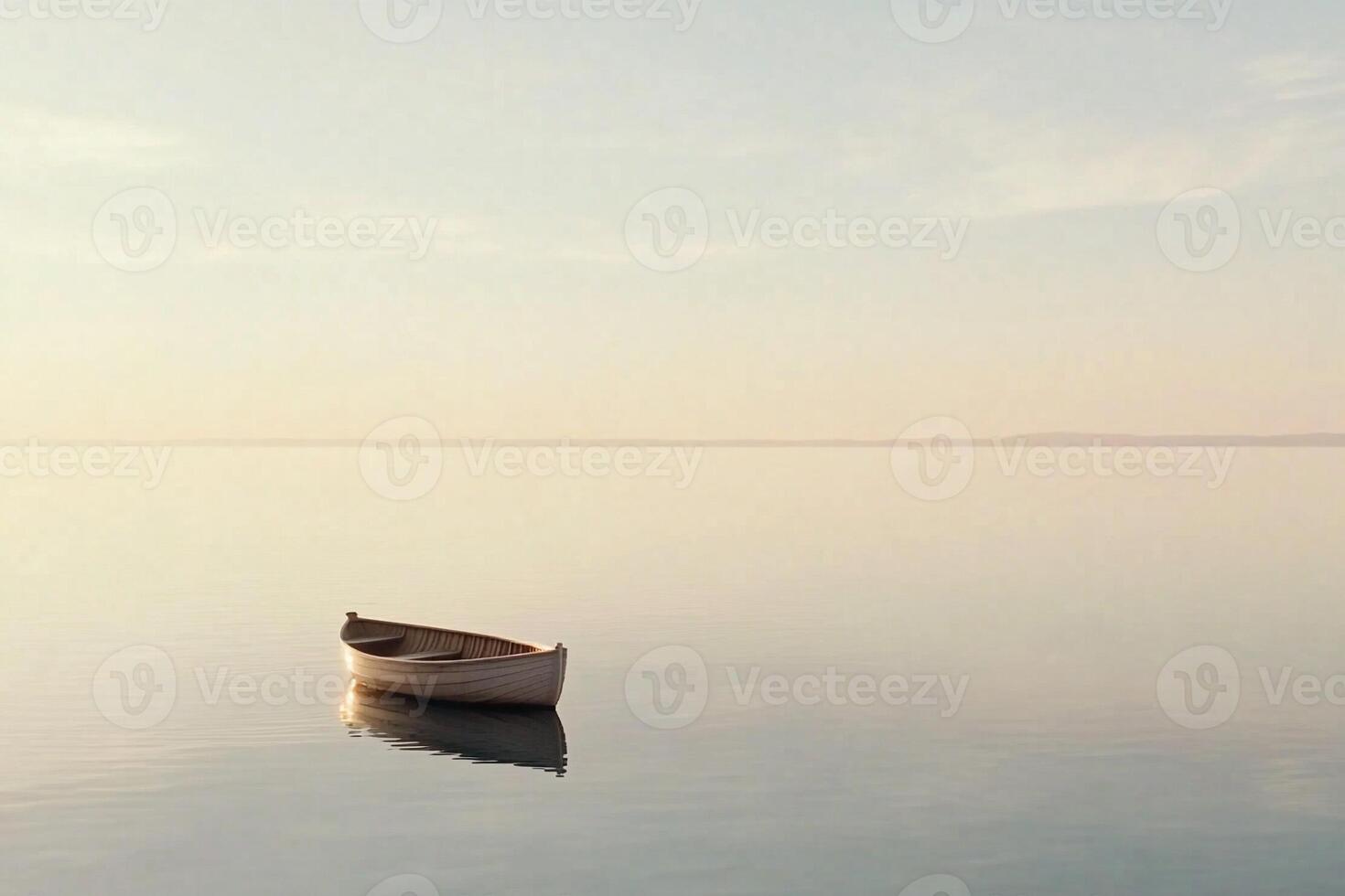 A boat floating in the calm water photo