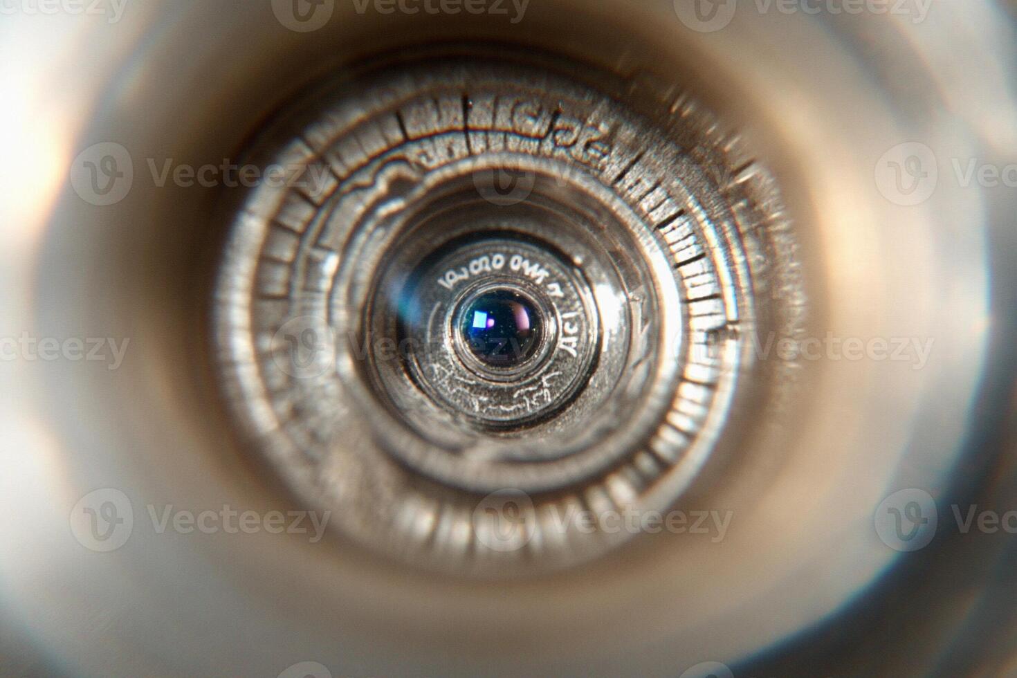 A close up of a camera lens photo