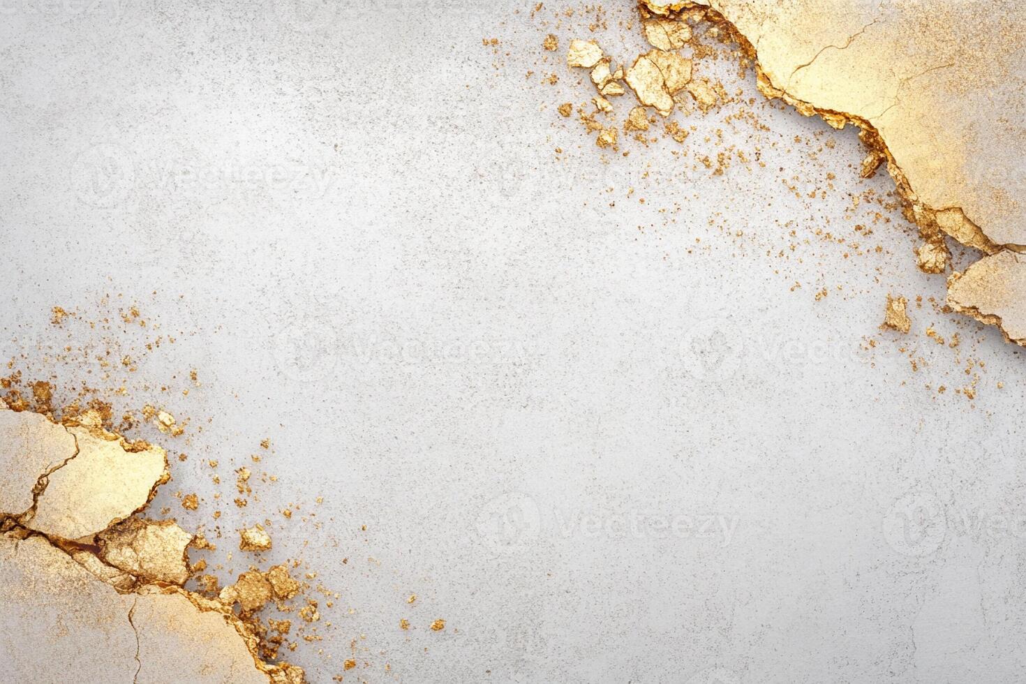 Golden crack texture background with copy space photo