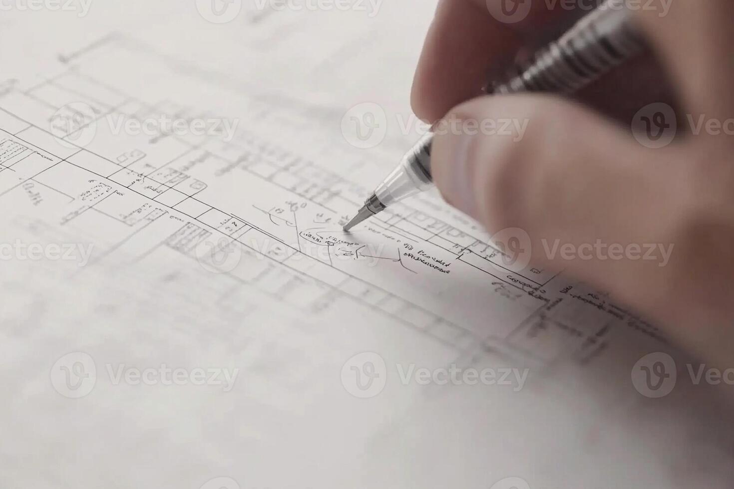 A person is drawing on a piece of paper with a pen photo