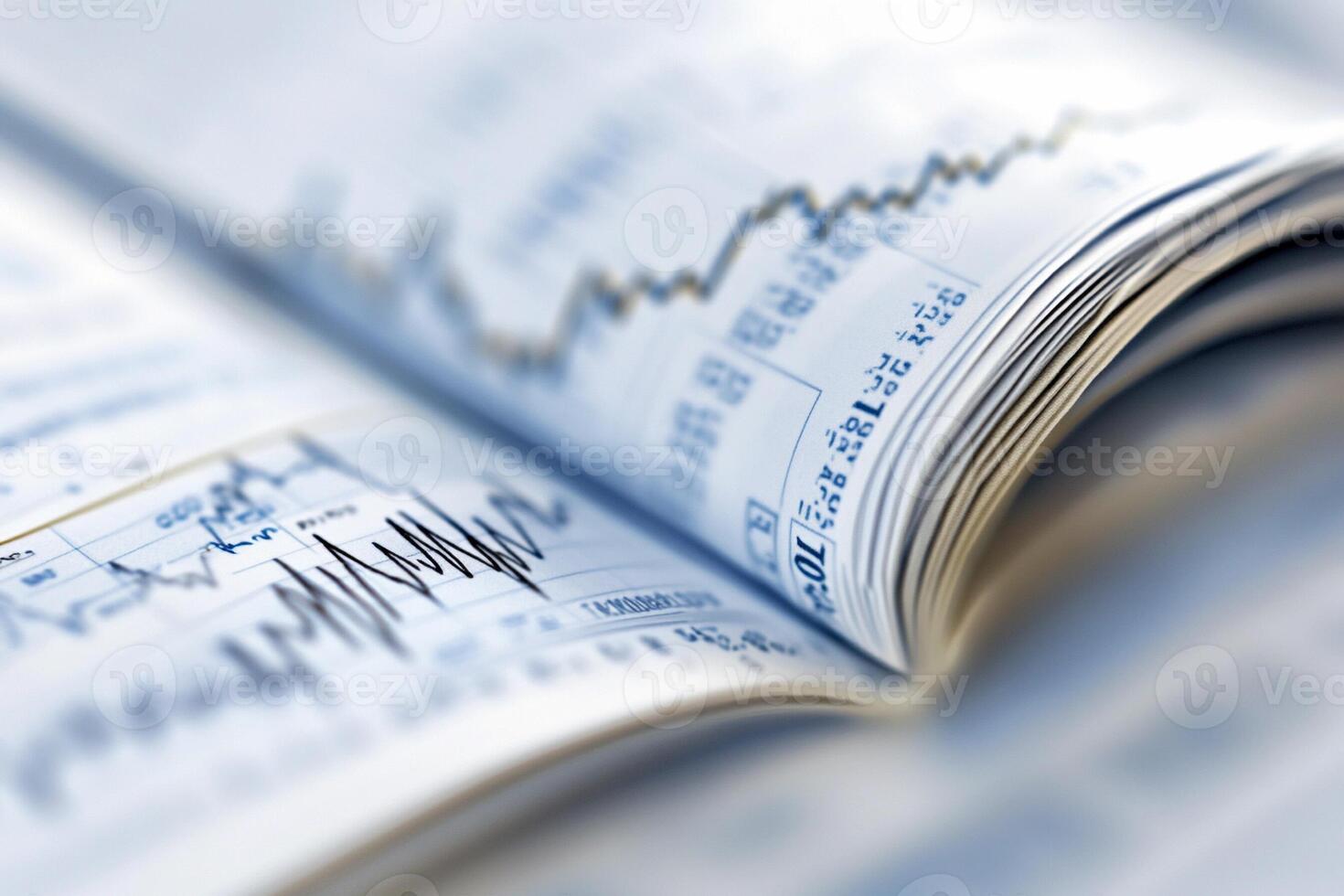 Stock market chart on a book photo