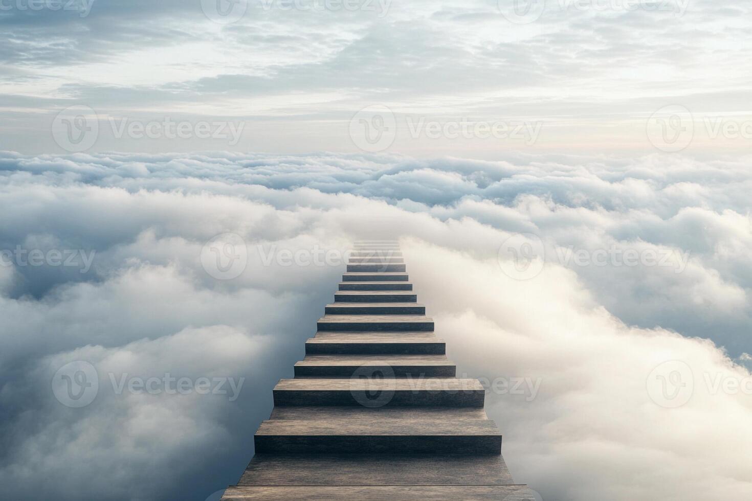 A staircase leading to the clouds photo